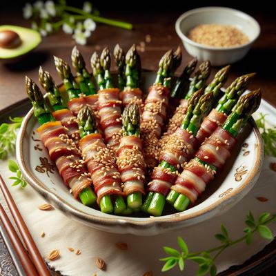 Image of Sesame Pancetta Wrapped Asparagus
