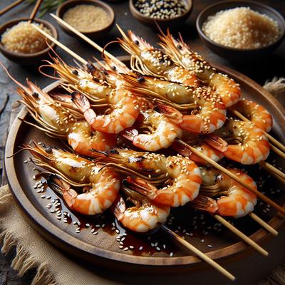 Image of Sesame Prawn Shrimp Skewers