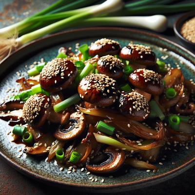 Image of Sesame Roasted Mushrooms and Scallions