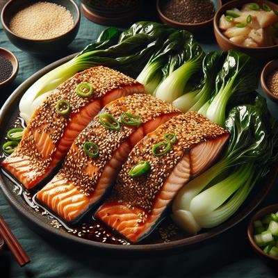 Image of Sesame Salmon Fillets and Bok Choy