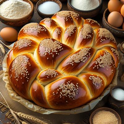 Image of Sesame Seed Challah Egyptian Holiday Bread