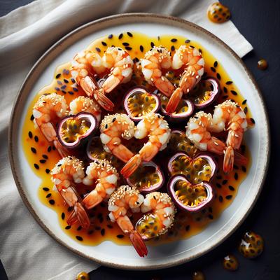 Image of Sesame Shrimp Hearts with Passion Sauce
