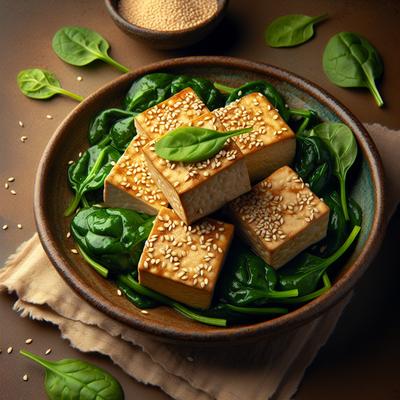 Image of Sesame Tofu with Spinach