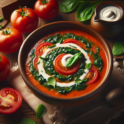 Image of Seva's Creamy Tomato Spinach Soup