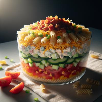 Image of Seven Layer Pasta Salad