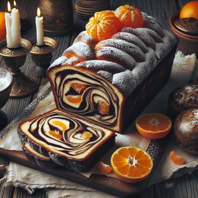 Image of Shabbat Mandarin Marble Loaf Jewish