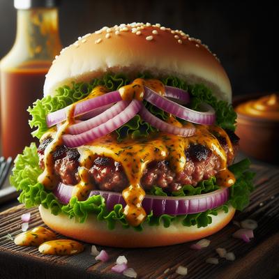 Image of Shallot Burgers with Mustard Barbecue Sauce