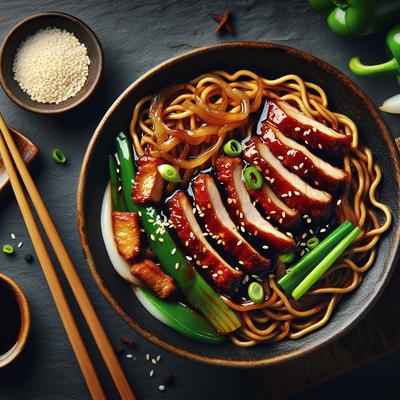 Image of Shanghai Fried Noodles with Pork or Chicken