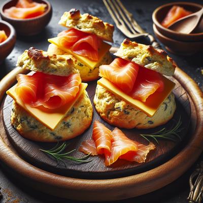 Image of Sharp Old Cheddar Scones with Smoked Salmon