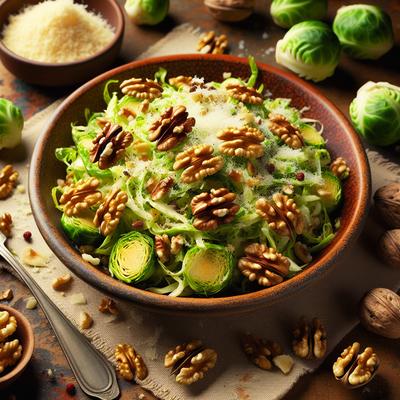 Image of Shaved Brussels Sprout Slaw with Walnuts and Romano