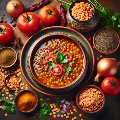 Image of Shawrbat Adas Maa Banadoura Lentil and Tomato Soup