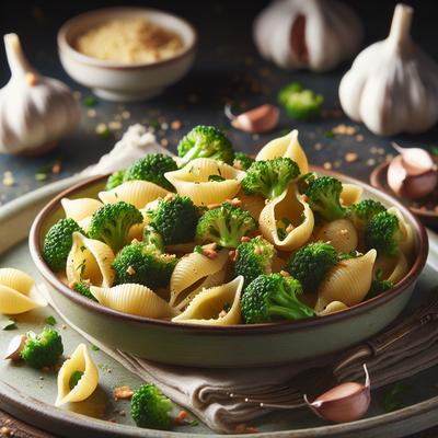 Image of Shell Pasta with Broccoli Garlic