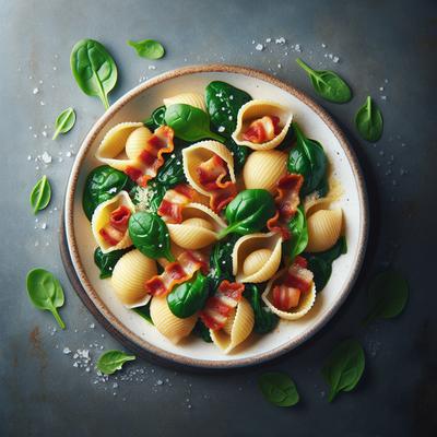 Image of Shells with Crispy Pancetta and Spinach Giada De Laurentiis