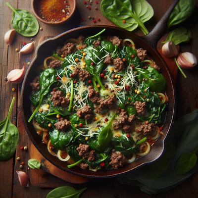 Image of Shelly's Spinach Beef Skillet Dinner
