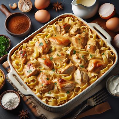 Image of Sherried Chicken and Fettucini Casserole