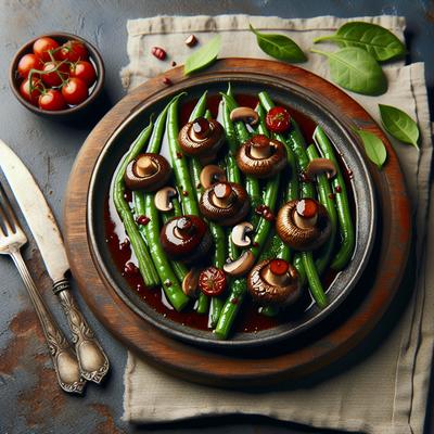 Image of Sherried Green Beans with Portobello Mushrooms