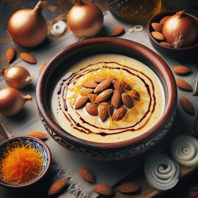 Image of Sherried Onion and Almond Soup with Saffron