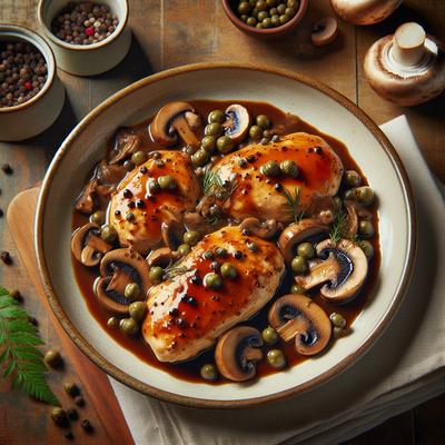 Image of Sherry Chicken Breasts W Shrooms and Capers