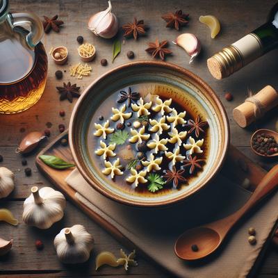 Image of Sherry Laced Garlic Soup with Pasta Stars
