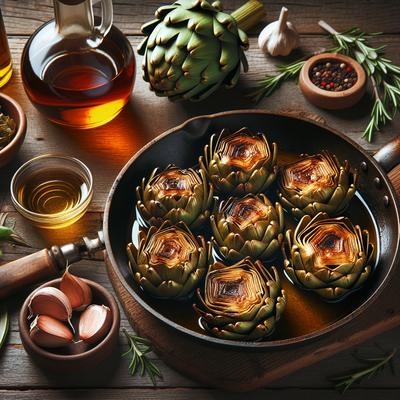 Image of Sherry Pan Seared Artichokes