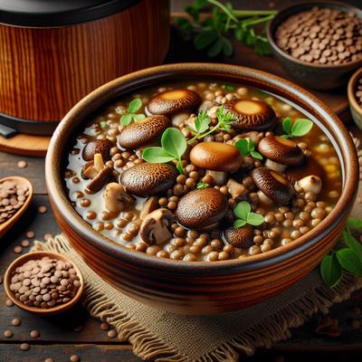 Image of Shiitake Lentil Pressure Cooker Soup