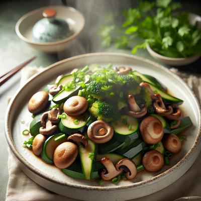Image of Shitake Mushrooms and Zucchini