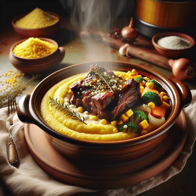 Image of Short Ribs Over Cheesy Polenta Slow Cooker