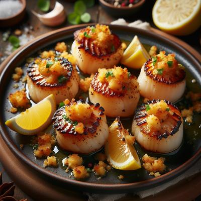 Image of Show Stopper Seared Scallops with Lemon Scented Bread Crumbs Am