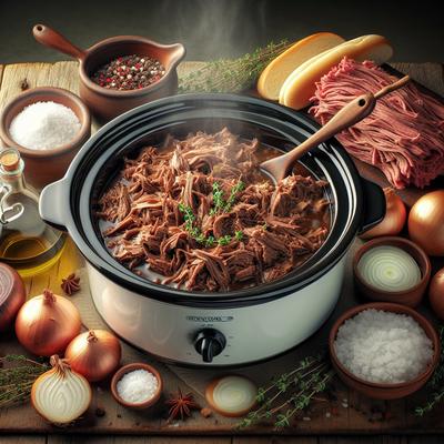 Image of Shredded Beef for French Dips Crock Pot