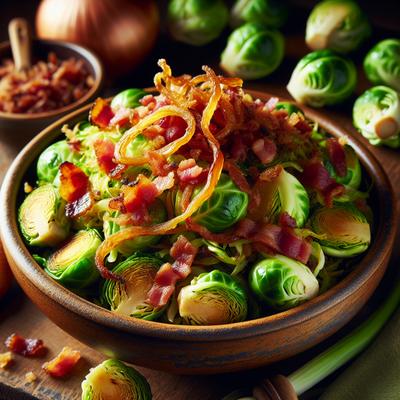 Image of Shredded Brussels Sprouts with Bacon and Onions