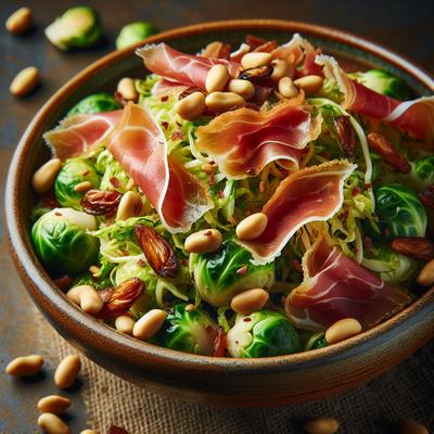 Image of Shredded Brussels Sprouts with Pine Nuts and Prosciutto