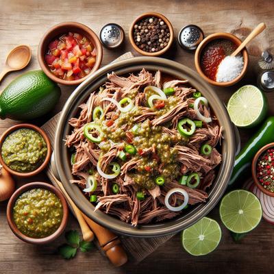 Image of Shredded Salsa Verde Beef Crock Pot