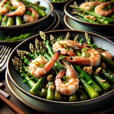 Image of Shrimp and Asparagus Saute for Two