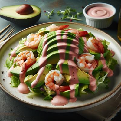 Image of Shrimp and Avocado Salad W Pink Sauce