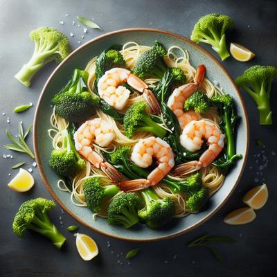 Image of Shrimp and Broccoli Rabe with Angel Hair