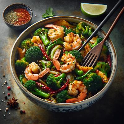 Image of Shrimp and Broccoli Stir Fry Spicy