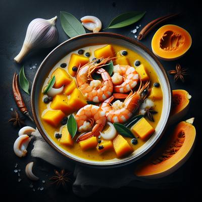 Image of Shrimp and Butternut Squash in Coconut Milk Broth