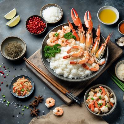 Image of Shrimp and Crab Meat with Rice