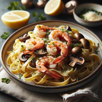 Image of Shrimp and Mushroom Fettuccine