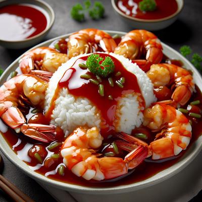 Image of Shrimp and Rice with Sweet Red Sauce