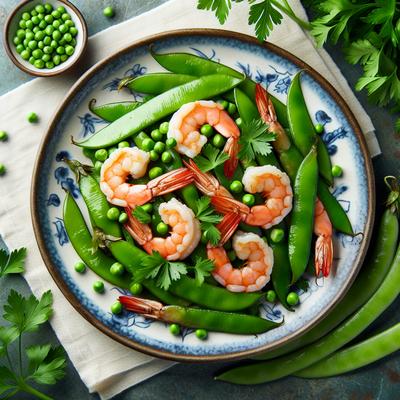 Image of Shrimp and Sugar Snap Pea Saute