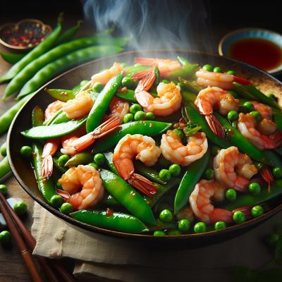Image of Shrimp and Sugar Snap Peas Stir Fry