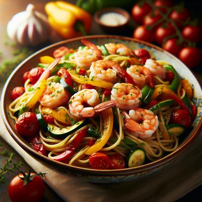 Image of Shrimp and Vegetable Spaghetti