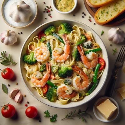 Image of Shrimp and Veggie Fettuccini Alfredo