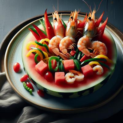 Image of Shrimp and Warm Watermelon