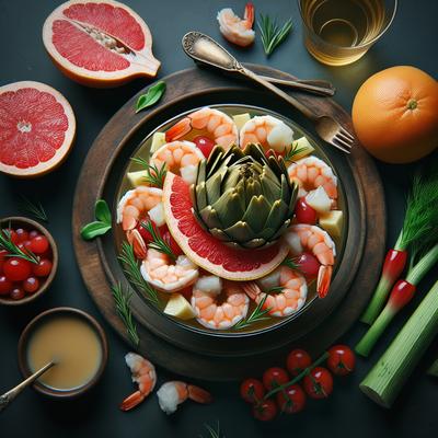 Image of Shrimp Artichoke and Grapefruit Cocktail