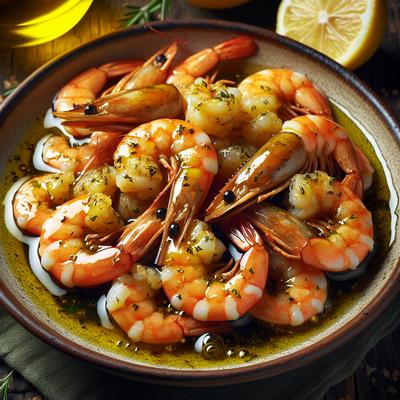 Image of Shrimp Braised in Olive Oil