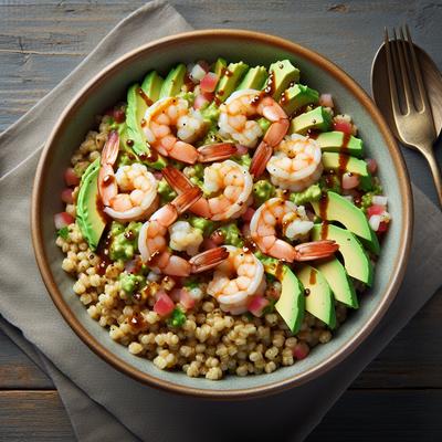 Image of Shrimp Bulgur Salad with Avocado Relish and Chipotle Dressing