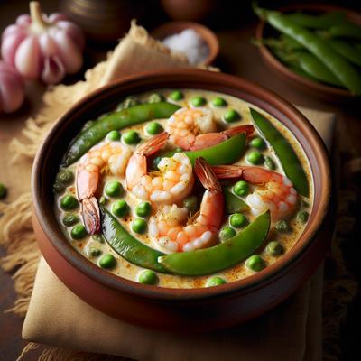 Image of Shrimp Curry with Coconut Milk and Sugar Snap Peas