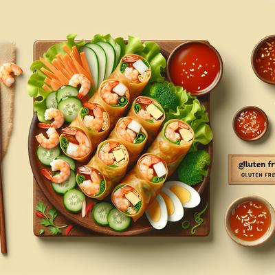 Image of Shrimp Egg Spring Roll with Sweet Hot and Sour Sauce Gluten Fr